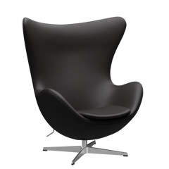 3316 Egg™ Lounge-Sessel, Gestell in gebürstetem Aluminium von Arne Jacobsen