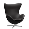 3316 Egg™ Lounge-Sessel, Gestell in gebürstetem Aluminium von Arne Jacobsen