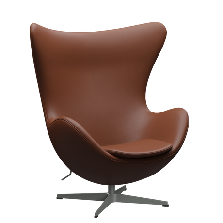 3316 Ægget loungestol, stel i silver grey af Arne Jacobsen - Aura læder - Cognac - Jacobsen Plus