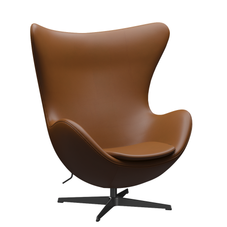 3316 Egg™ Sessel, Gestell in Schwarz von Arne Jacobsen - Aura Leder - Schwarz Braun - Jacobsen Plus