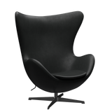 3316 Egg™ Sessel, Gestell in Schwarz von Arne Jacobsen - Grace Leder - Schwarz - Jacobsen Plus