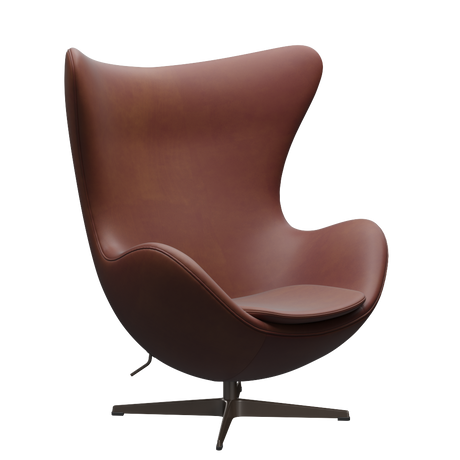 3316 Ægget loungestol, stel i brown bronze af Arne Jacobsen - Grace læder - Chestnut - Jacobsen Plus