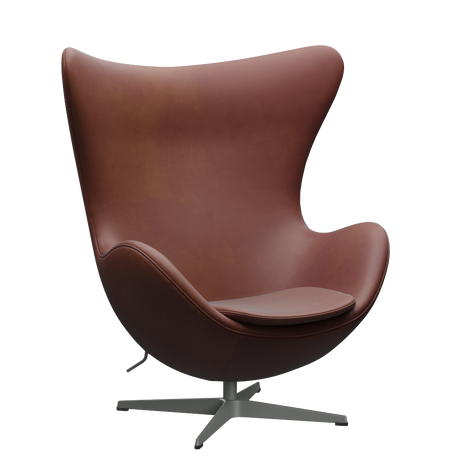 3316 Ægget loungestol, stel i silver grey af Arne Jacobsen - Grace læder - Chestnut - Jacobsen Plus