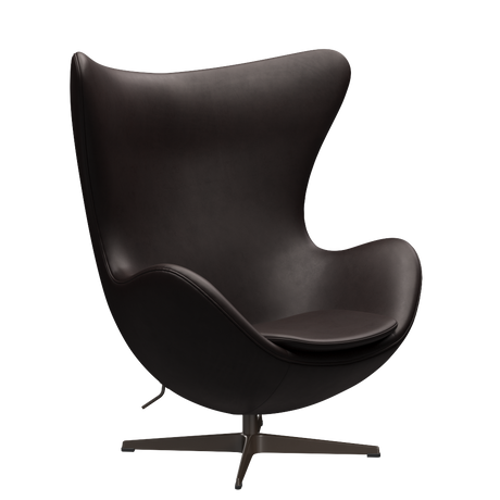 3316 Ægget loungestol, stel i brown bronze af Arne Jacobsen - Grace læder - Dark Brown - Jacobsen Plus