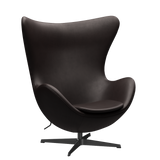 3316 Egg™ Sessel, Gestell in Schwarz von Arne Jacobsen - Grace Leder - Dunkelbraun - Jacobsen Plus