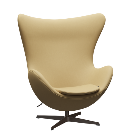 3316 Ægget loungestol, stel i brown bronze af Arne Jacobsen - Haze læder - Beige - Jacobsen Plus