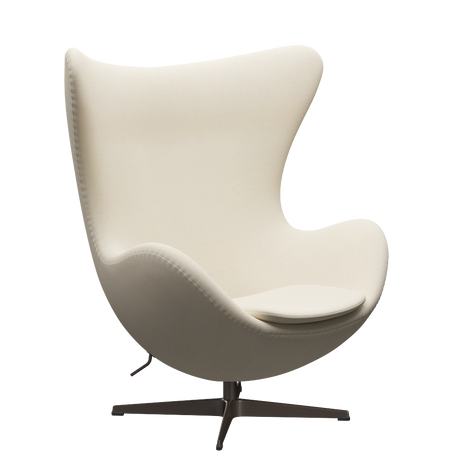 3316 Ægget loungestol, stel i brown bronze af Arne Jacobsen - Hallingdal - 100 Off White - Jacobsen Plus