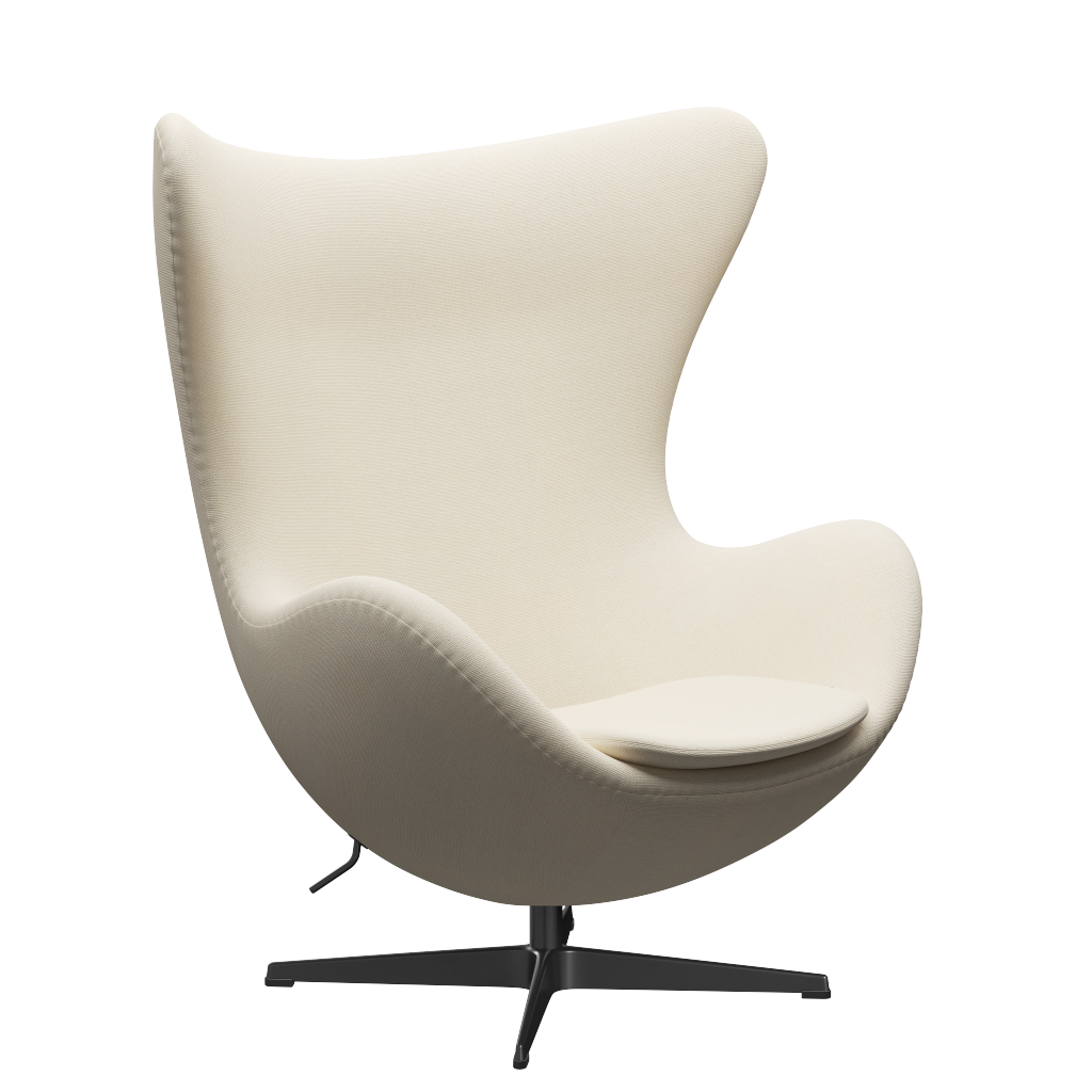 3316 Egg™ Sessel, Gestell in Schwarz von Arne Jacobsen - Hallingdal - 100 Off White - Jacobsen Plus