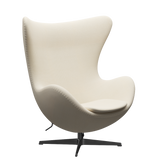 3316 Egg™ Sessel, Gestell in Schwarz von Arne Jacobsen - Hallingdal - 100 Off White - Jacobsen Plus