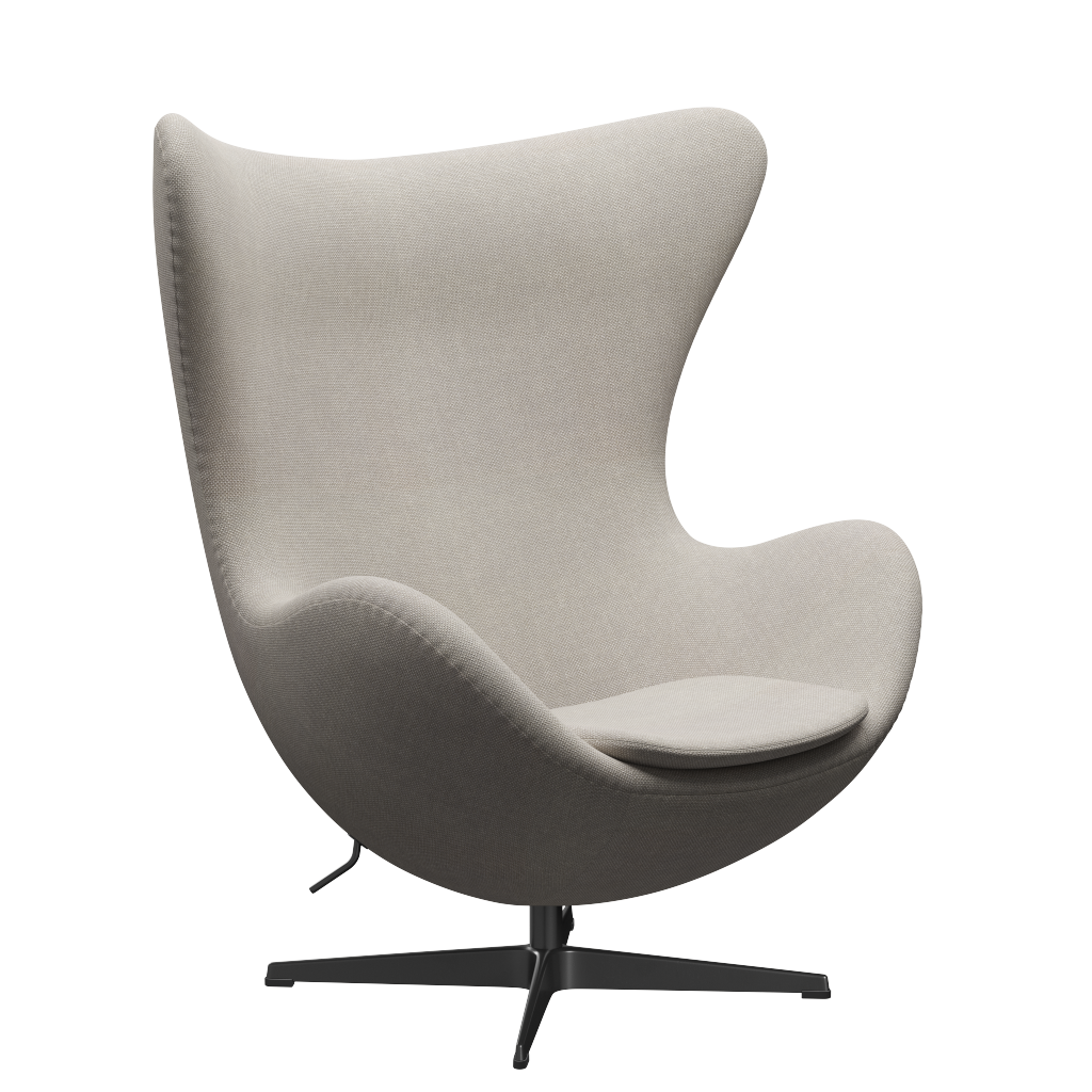 3316 Egg™ Sessel, Gestell in Schwarz von Arne Jacobsen - Hallingdal - 103 Hellgrau - Jacobsen Plus