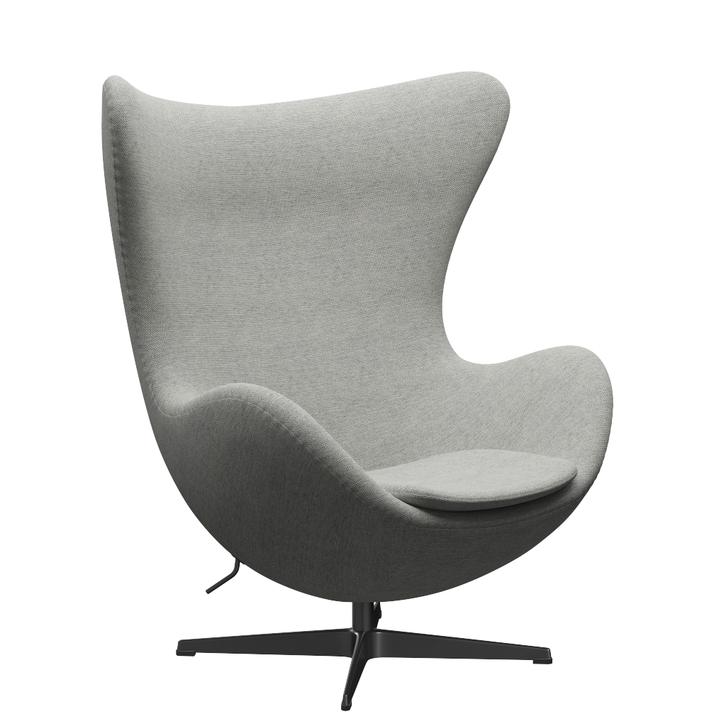 3316 Egg™ Sessel, Gestell in Schwarz von Arne Jacobsen - Hallingdal - 110 Weiß/Grau - Jacobsen Plus
