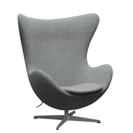 3316 Ægget loungestol, stel i silver grey af Arne Jacobsen - Hallingdal - 116 White Grey - Jacobsen Plus