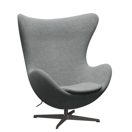 3316 Ægget loungestol, stel i warm graphite af Arne Jacobsen - Hallingdal - 116 White Grey - Jacobsen Plus