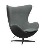 3316 Egg™ Sessel, Gestell in Schwarz von Arne Jacobsen - Hallingdal - 126 Weiß/Braun - Jacobsen Plus