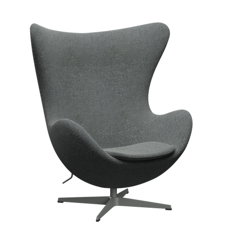 3316 Ægget loungestol, stel i silver grey af Arne Jacobsen - Hallingdal - 126 White/Brown - Jacobsen Plus