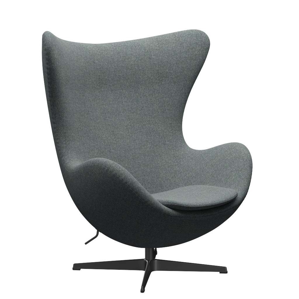 3316 Egg™ Sessel, Gestell in Schwarz von Arne Jacobsen - Hallingdal - 130 Grau - Jacobsen Plus