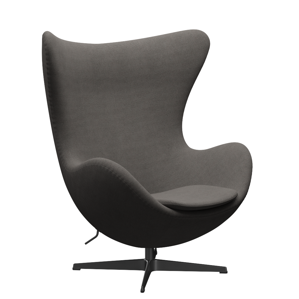 3316 Egg™ Sessel, Gestell in Schwarz von Arne Jacobsen - Hallingdal - 143 Grau/Dunkel - Jacobsen Plus