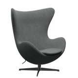 3316 Egg™ Sessel, Gestell in Schwarz von Arne Jacobsen - Hallingdal - 166 Weiß Schwarz - Jacobsen Plus