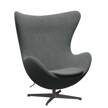 3316 Ægget loungestol, stel i warm graphite af Arne Jacobsen - Hallingdal - 166 White Black - Jacobsen Plus