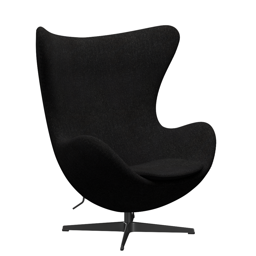 3316 Egg™ Sessel, Gestell in Schwarz von Arne Jacobsen - Hallingdal - 180 Charcoal - Jacobsen Plus