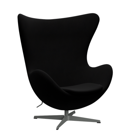 3316 Ægget loungestol, stel i silver grey af Arne Jacobsen - Hallingdal - 190 Black - Jacobsen Plus