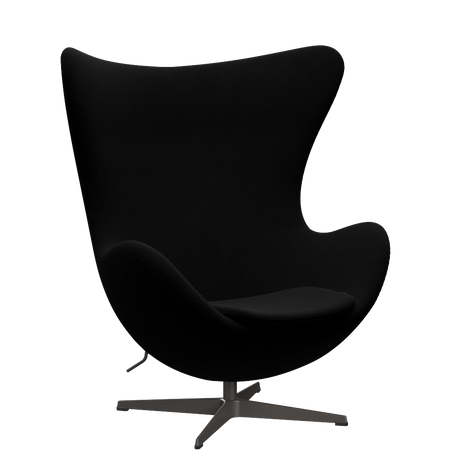 3316 Ægget loungestol, stel i warm graphite af Arne Jacobsen - Hallingdal - 190 Black - Jacobsen Plus