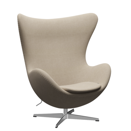 3316 Ægget loungestol, stel i børstet aluminium af Arne Jacobsen - Hallingdal - 200 Sand - Jacobsen Plus