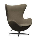 3316 Egg™ Sessel, Gestell in Schwarz von Arne Jacobsen - Hallingdal - 227 Grau/Braun - Jacobsen Plus