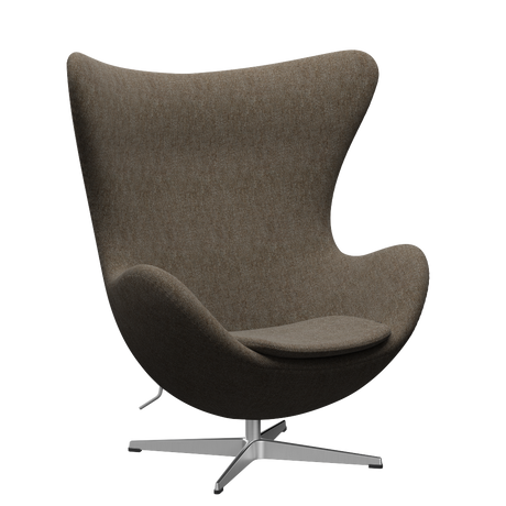 3316 Ægget loungestol, stel i børstet aluminium af Arne Jacobsen - Hallingdal - 270 Brown/Grey - Jacobsen Plus