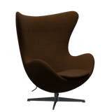 3316 Egg™ Sessel, Gestell in Schwarz von Arne Jacobsen - Hallingdal - 350 Braun - Jacobsen Plus