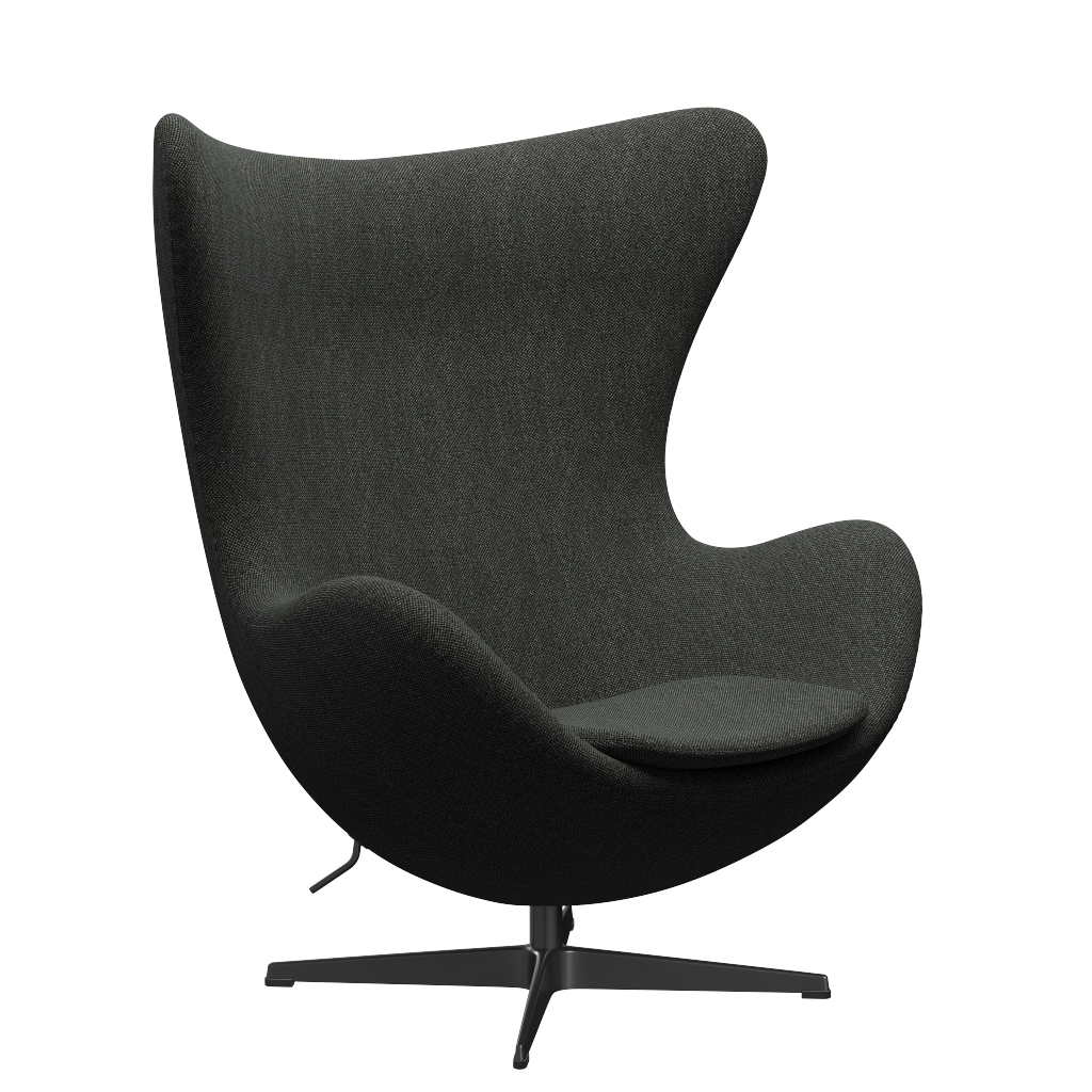 3316 Egg™ Sessel, Gestell in Schwarz von Arne Jacobsen - Hallingdal - 368 Schwarz/Grau - Jacobsen Plus
