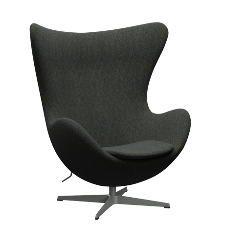 3316 Ægget loungestol, stel i silver grey af Arne Jacobsen - Hallingdal - 368 Black/Grey - Jacobsen Plus
