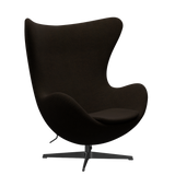 3316 Egg™ Sessel, Gestell in Schwarz von Arne Jacobsen - Hallingdal - 370 Schwarz/Braun - Jacobsen Plus