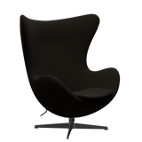 3316 Egg™ Sessel, Gestell in Schwarz von Arne Jacobsen - Hallingdal - 390 Dunkelbraun - Jacobsen Plus