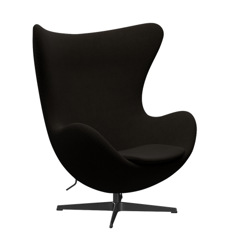 3316 Ægget loungestol, stel i sort af Arne Jacobsen - Hallingdal - 390 Dark Brown - Jacobsen Plus