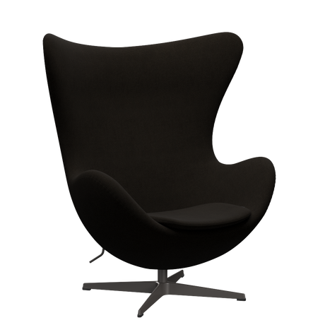 3316 Ægget loungestol, stel i warm graphite af Arne Jacobsen - Hallingdal - 390 Dark Brown - Jacobsen Plus