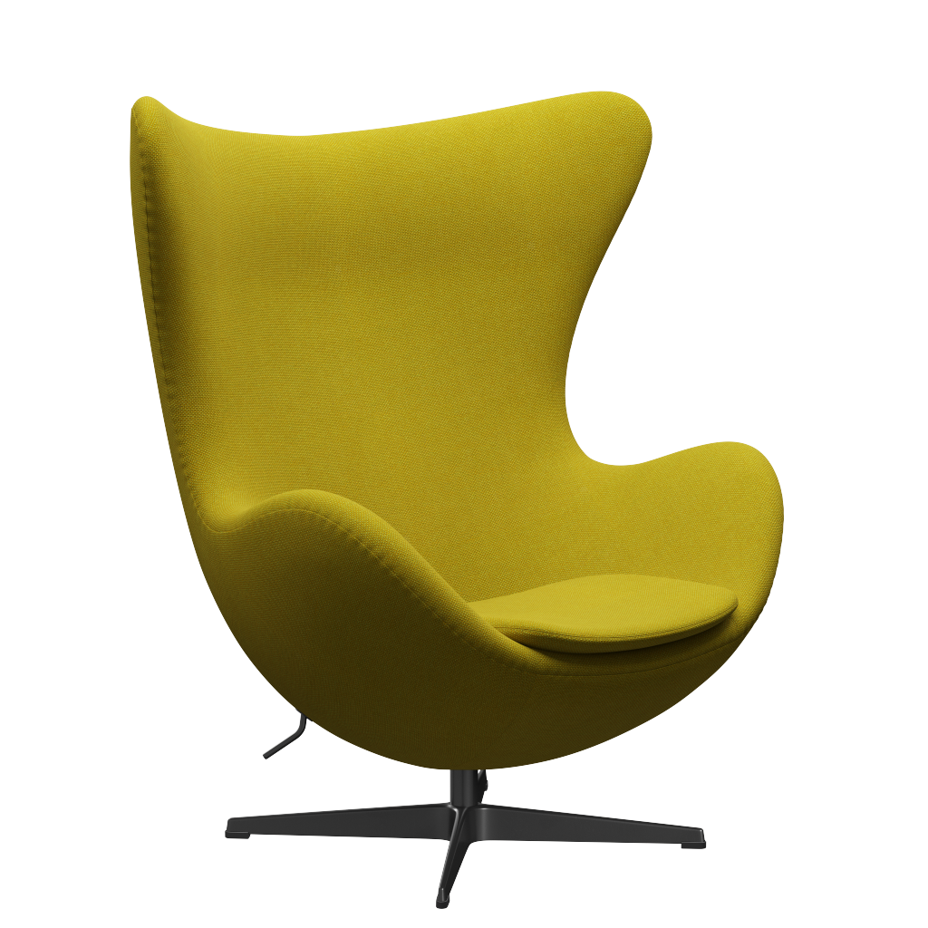 3316 Egg™ Sessel, Gestell in Schwarz von Arne Jacobsen - Hallingdal - 420 Gelb/Grün - Jacobsen Plus