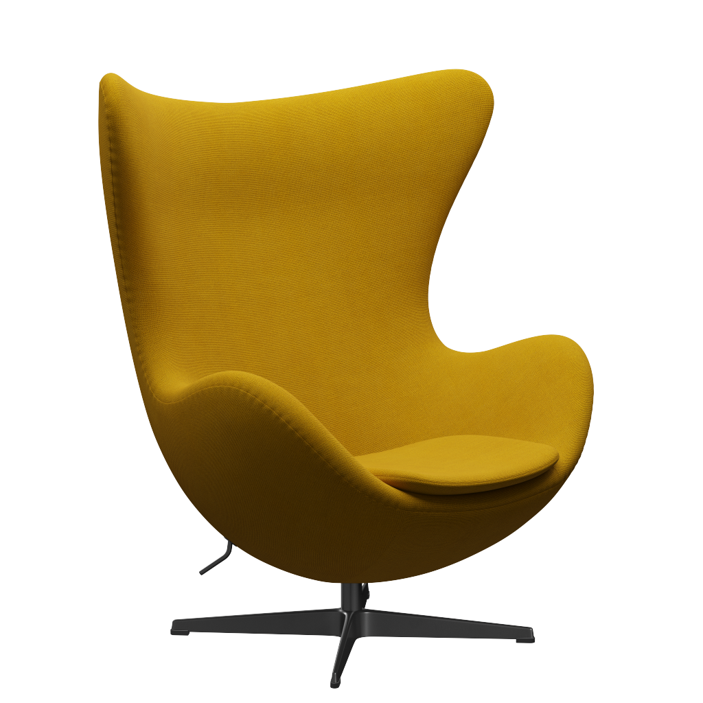 3316 Egg™ Sessel, Gestell in Schwarz von Arne Jacobsen - Hallingdal - 457 Senfgelb - Jacobsen Plus