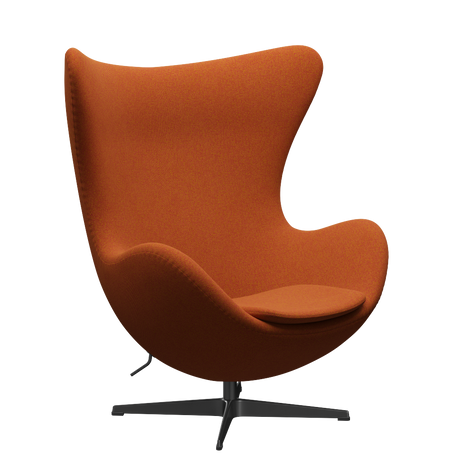 3316 Ægget loungestol, stel i sort af Arne Jacobsen - Hallingdal - 526 Red/Curry - Jacobsen Plus