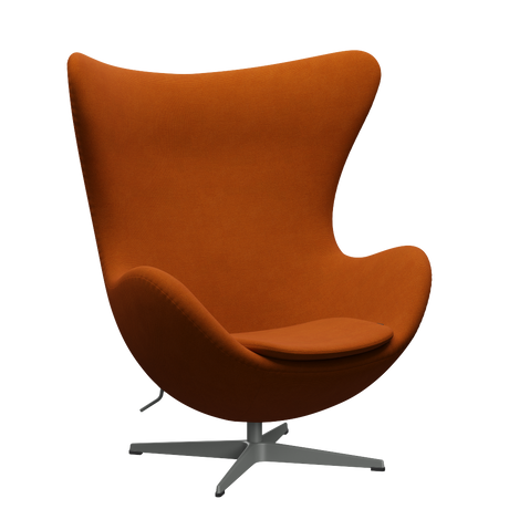 3316 Ægget loungestol, stel i silver grey af Arne Jacobsen - Hallingdal - 547 Orange - Jacobsen Plus