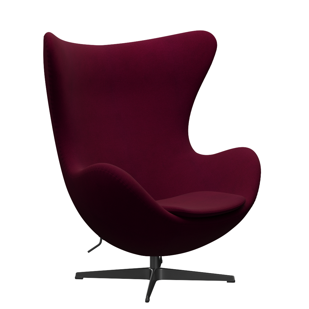3316 Egg™ Sessel, Gestell in Schwarz von Arne Jacobsen - Hallingdal - 563 Dunkelrosa - Jacobsen Plus