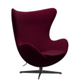 3316 Egg™ Sessel, Gestell in Schwarz von Arne Jacobsen - Hallingdal - 563 Dunkelrosa - Jacobsen Plus