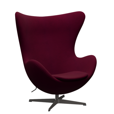 3316 Ægget loungestol, stel i warm graphite af Arne Jacobsen - Hallingdal - 563 Dark Rose - Jacobsen Plus