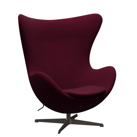 3316 Ægget loungestol, stel i brown bronze af Arne Jacobsen - Hallingdal - 573 Wine Red/Purple - Jacobsen Plus