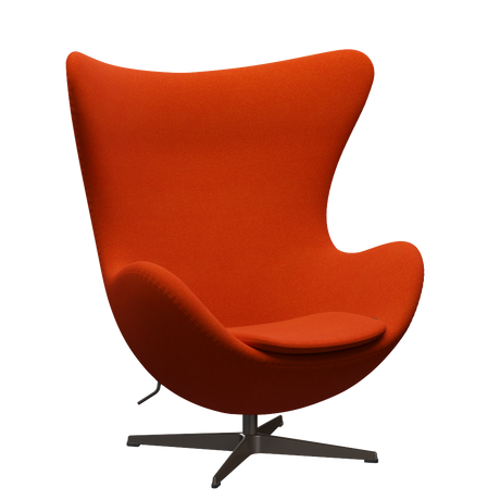 3316 Ægget loungestol, stel i brown bronze af Arne Jacobsen - Hallingdal - 590 Red/Orange - Jacobsen Plus