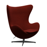 3316 Egg™ Sessel, Gestell in Schwarz von Arne Jacobsen - Hallingdal - 596 Rot/Schwarz - Jacobsen Plus