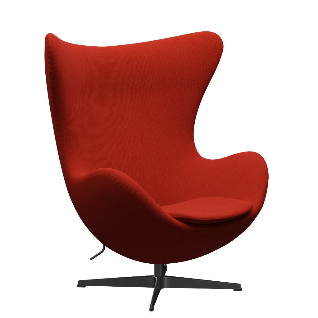 3316 Egg™ Sessel, Gestell in Schwarz von Arne Jacobsen - Hallingdal - 600 Orange - Jacobsen Plus