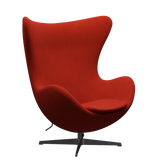 3316 Egg™ Sessel, Gestell in Schwarz von Arne Jacobsen - Hallingdal - 600 Orange - Jacobsen Plus