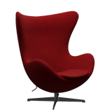 3316 Egg™ Sessel, Gestell in Schwarz von Arne Jacobsen - Hallingdal - 657 Rot - Jacobsen Plus