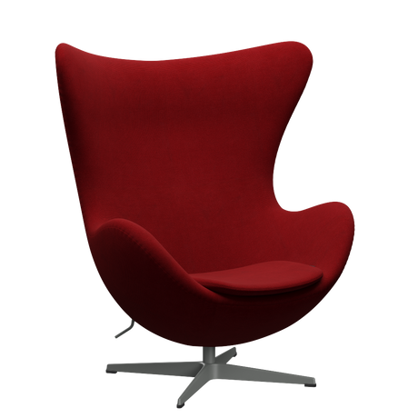 3316 Ægget loungestol, stel i silver grey af Arne Jacobsen - Hallingdal - 657 Red - Jacobsen Plus